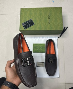 Guccii Leather Luxury Loafer Brown L14 Guccii Leather Luxury Loafer Brown L14