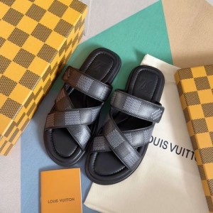 LOUIS VUITTON VENICE BLACK PREMIUM SLIDE os