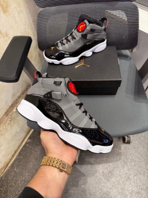 Nikee Air Jordan 6 Rings Smoke Grey Black Red
