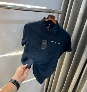 HU GO BOSS PORSCHE PREMIUM NAVY BLUE POLO TSHIRT