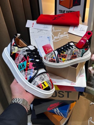 C hristian L ouboutin Vieira Print Louis Junior Premium Sneaker