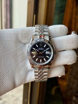Rolex Date Just 41 Silver Black ZR