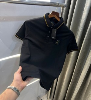 Arman i Exchange Black Patch Logo Premium Polo T Shirt