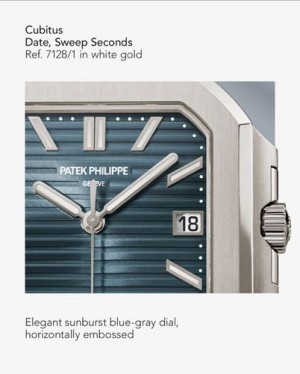Patekk Philippe Cubitus New Launch Silver Blue Semi ETA Quality