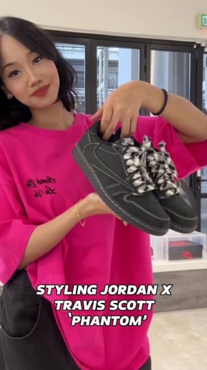 wmn Travis Scott x Air Jordan 1 Low OG Black Phantom With Same Full Kit S Show In Image same Packing