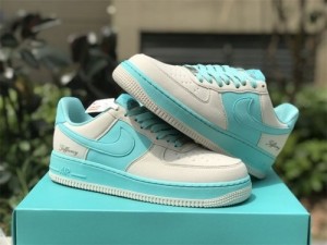 NIKE airforce 1 x tiffany grey blue with og box bottel packing laces semi ua for her