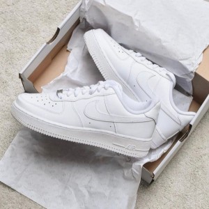 Ni ke airforce 1 white pure leather