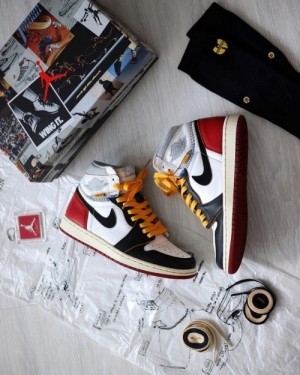 Ni ke jordan retro 1 high x union black toe leather surplus semi ua