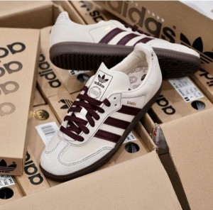 Adi das samba og wonder white maroon Womens