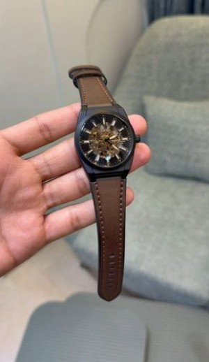 Fossi l Automatic Leather Watch