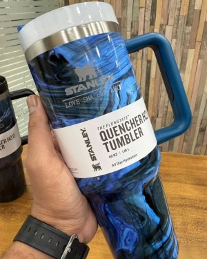 Stanley Quencher Marble Edition Tumbler Black Blue