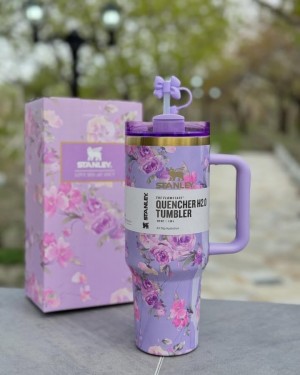 Stanley x LoveShackFancy Flowstate Quencher 40 oz Purple Floral
