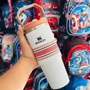 Stanley IceFlow Flip Straw Strips Tumbler 30 oz White Peach