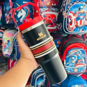 Stanley IceFlow Flip Straw Strips Tumbler 30 oz Black Red