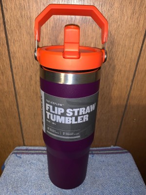 Stanley IceFlow Flip Straw Strips Tumbler 30 oz Wine Orange