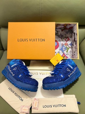 UA LouisVuitton SwarovskiCrystal Trainer Blue Diamond