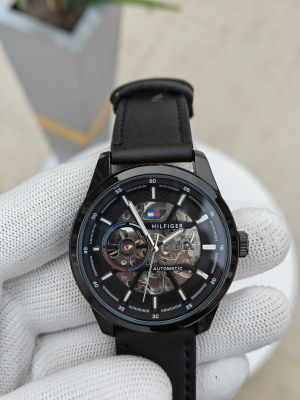 Tommy_Hilfiger Automatic Leather Belt Black  143