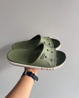Crocss BayaBand Slides Olive Green Legit Quality