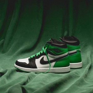 NIKEE AIR JORDAN 1 RETRO HIGH LUCKY GREEN SEMI UA