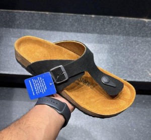 BIRKENSTOCK RAMSIS BLACK SUEDE WITH SOLE BRANDING