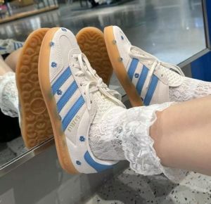 ADS SAMBA GAZELLE INDOOR FLORAL [BEIGE  SKY BLUE] FOR HER 1007025