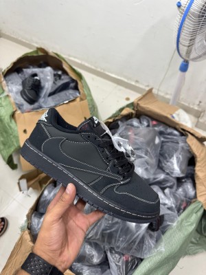 Nikee Air Jordan 1 Low X Travis Scott BLACK PHANTOM Heavy Quality