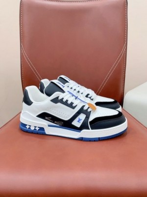 Louis Vuitton Lv Trainer White Blue With All Accessories 174