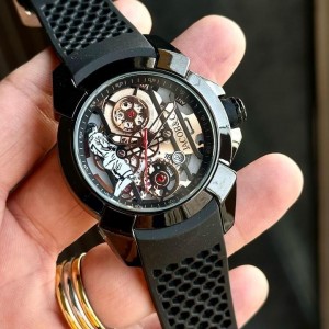 JACOB CO BLACK WITH ROSE GOLD DIAL