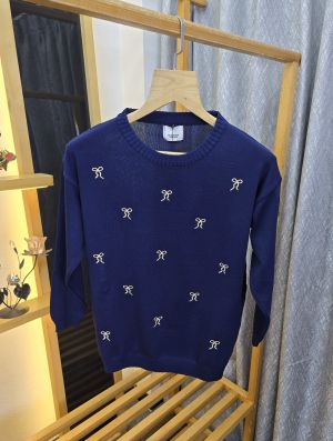 Burb Women Ribbon Round Neck T Shirt Navy SB181-N