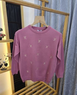 Burb Women Ribbon Round Neck T Shirt Pink SB181-P