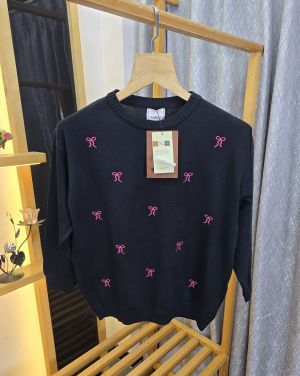 Burb Women Ribbon Round Neck T Shirt Black SB181-BK