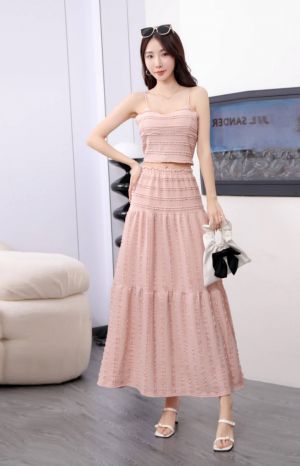 Bur Women Long Skirt & Top No Ribbon Peach SB162-PH