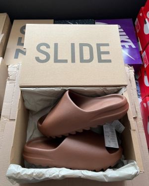 YeeZy slide Flax Brown UA Premium Quality With Original Slide Box Tags Butter Paper
