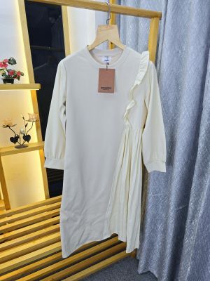 Bur Women Long Dress Side Pattern Cream SB187-CR