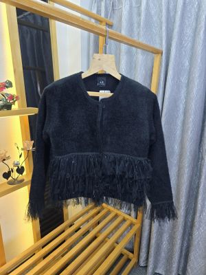 Ax Women Frill Down Sweater Black SB178-BK