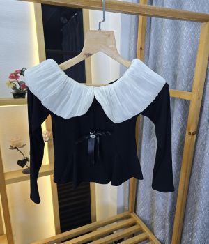 Bur Women Ballon Full Sleeves Top Black SB182-BK