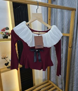 Bur Women Ballon Full Sleeves Top Maroon SB182-M