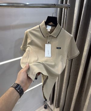 Calvin  Klein Beige Embroidery Logo Premium Polo T-Shirt