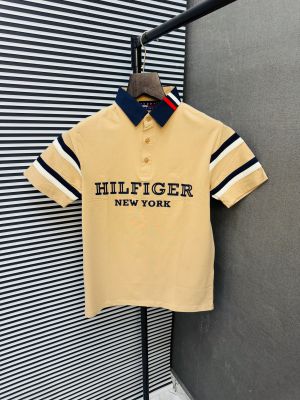 _TOMMY_HILFIGER_BEIGE_100% IMPORTED FABRIC CURRENT STORE ARTICLE VERY PREMIUM POLO NECK TSHIRT 255