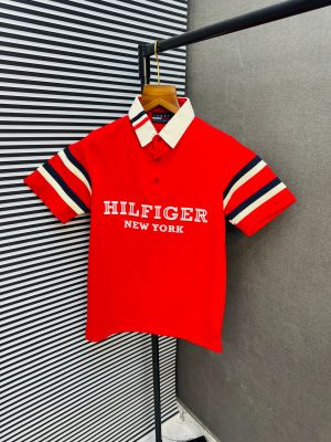 _TOMMY_HILFIGER_RED_100% IMPORTED FABRIC CURRENT STORE ARTICLE VERY PREMIUM POLO NECK TSHIRT 255