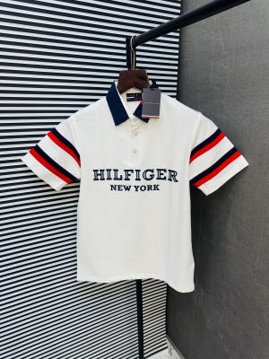 _TOMMY_HILFIGER_WHITE_100% IMPORTED FABRIC CURRENT STORE ARTICLE VERY PREMIUM POLO NECK TSHIRT 255