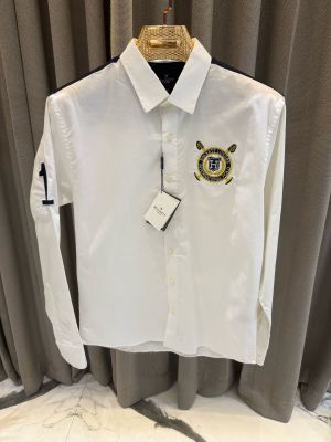 Hacket Chest Logo Full Sleeves Shirt White
