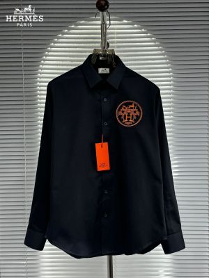 HERMES BLACK PREMIUM EMBROIDERD IMPORTED SHIRT