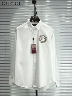GUCC_I PREMIUM WHITE EMBROIDERY IMPORTED SHIRT WITH BOX