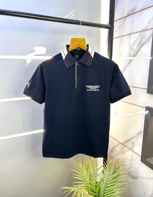 Aston Martin Hacket t Polo Navy Premium Collar Neck T-shirt F2590-NY