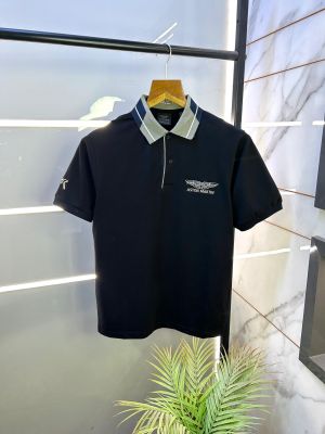 Aston Martin Hacket t Polo Black Premium Collar Neck T-shirt F2590-BL
