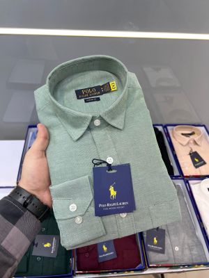Ralph Laure n Green Premium Shirt Linen With custom Branded Button Tagging And Brand Packing 2604