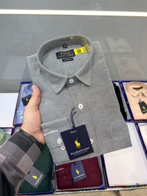 Ralph Laure n Grey Premium Shirt Linen With custom Branded Button Tagging And Brand Packing 2507