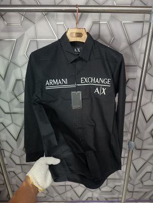 ARMANI_EXCHANGE_BLACK_EMBROIDERY_LOGO_SUPER_PREMIUM_OXFORD_SHIRT_(1548)