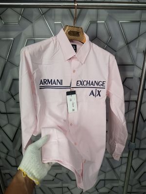 ARMANI_EXCHANGE_PINK_EMBROIDERY_LOGO_SUPER_PREMIUM_OXFORD_SHIRT_(1549)